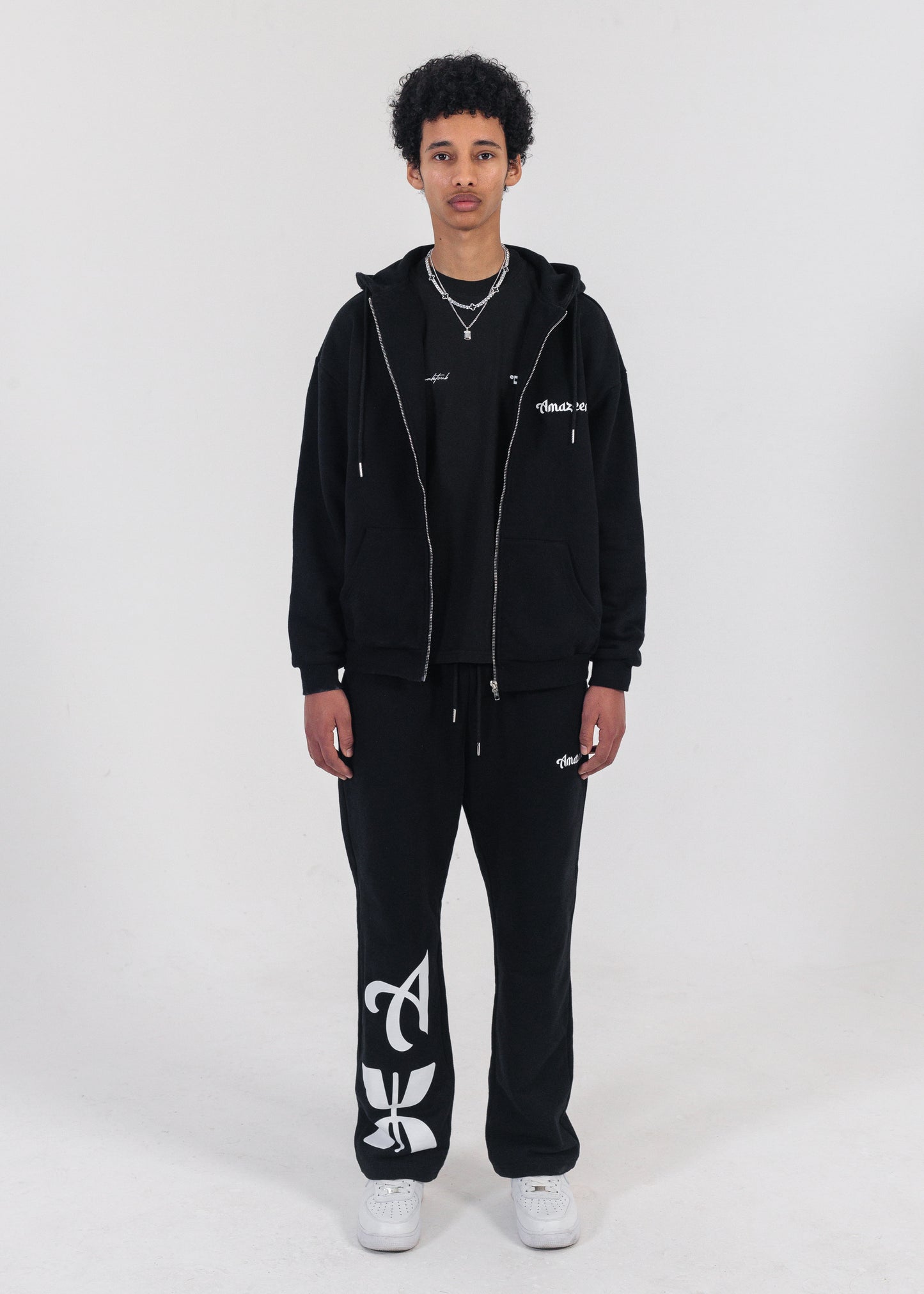 Jet Black Tracksuit Zip Hoodie