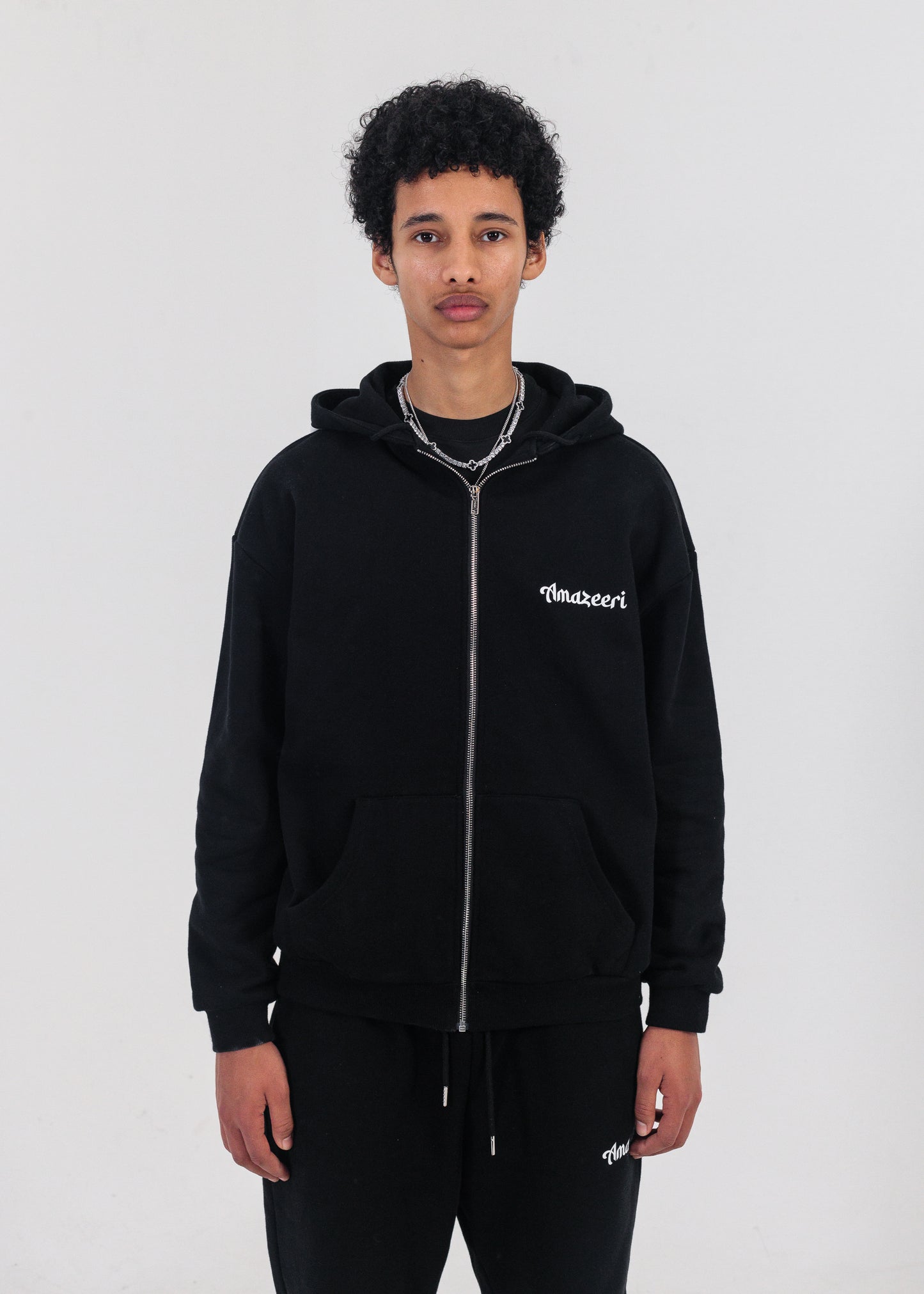 Jet Black Tracksuit Zip Hoodie