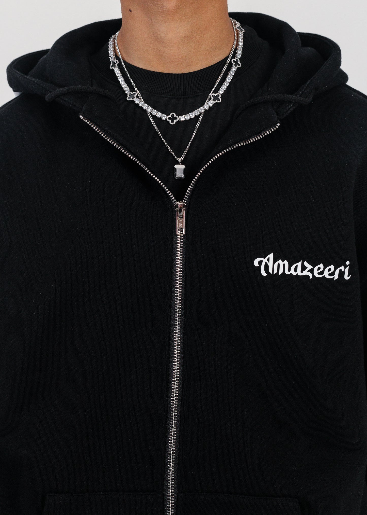 Jet Black Tracksuit Zip Hoodie