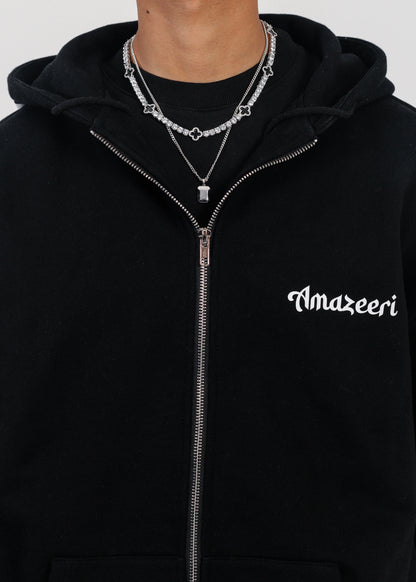 Jet Black Tracksuit Zip Hoodie