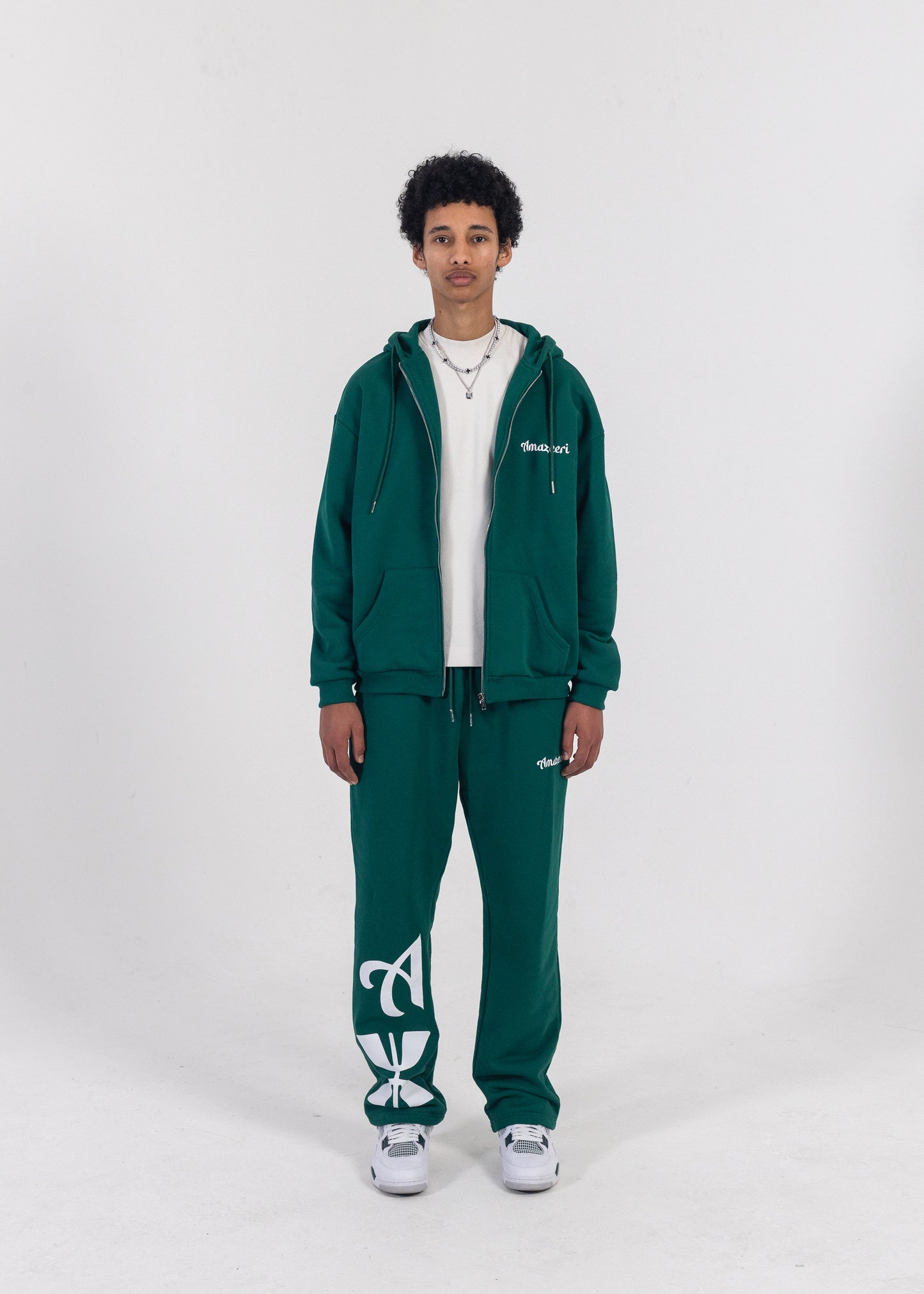 Pine Green Tracksuit Zip Hood