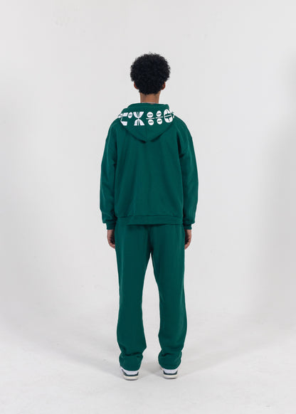 Pine Green Tracksuit Zip Hood