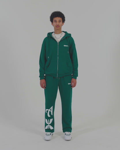 Pine Green Tracksuit Zip Hood